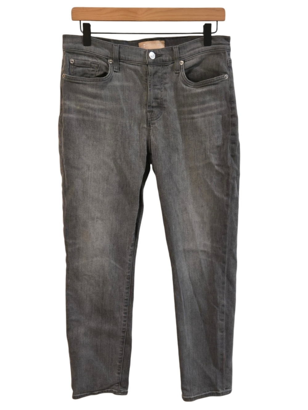 7 FAM Josefina Luxe Vintage Gray Wash Mid Rise Slim Ankle Jeans 28
